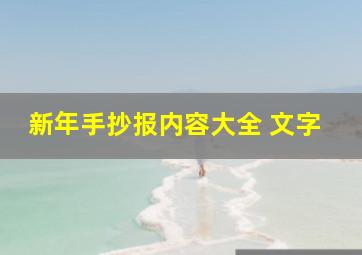 新年手抄报内容大全 文字